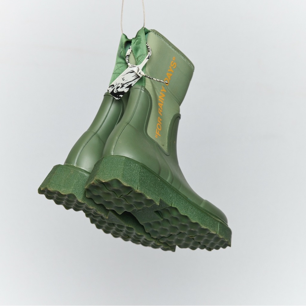 Off White Green‎ Rubber Boots